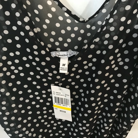 Chemisier Banana Republic Noir Et Blanc à Pois Sans Manches En Chiffon - Taille M - Occasion Comme Neuf